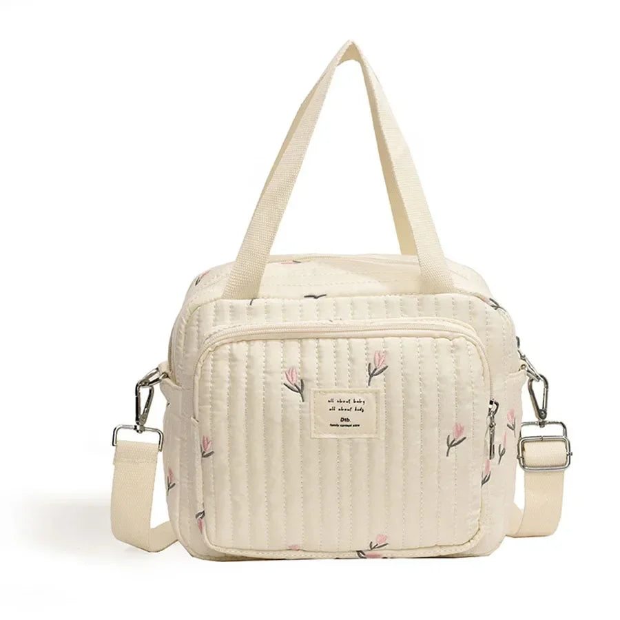 Mommy Bag Cute Embroidered Fashion Mom Handbag Baby Diaper Storage Bags Portable Large Capacity Stroller Organizer Hanging Bag