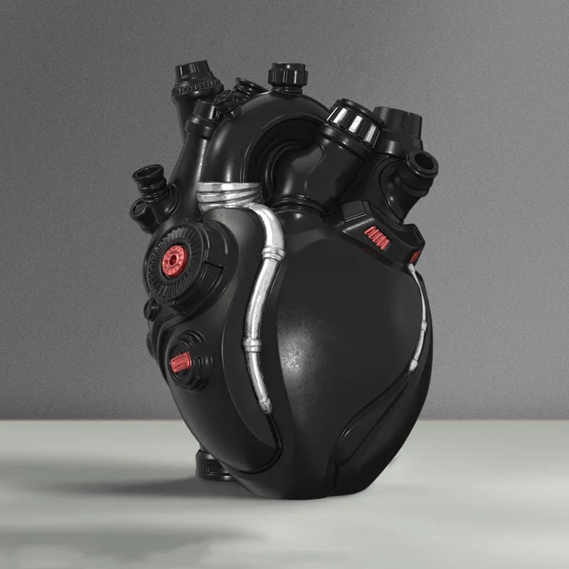 Home Decor Mechanical Heart Cardiac Vase Home Desktop Decoration Crafts Resin Home Flower Arrangement Decoration Ornaments