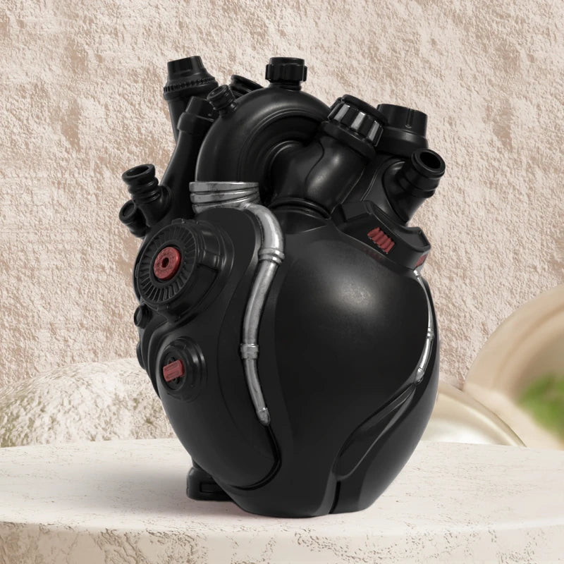 Home Decor Mechanical Heart Cardiac Vase Home Desktop Decoration Crafts Resin Home Flower Arrangement Decoration Ornaments