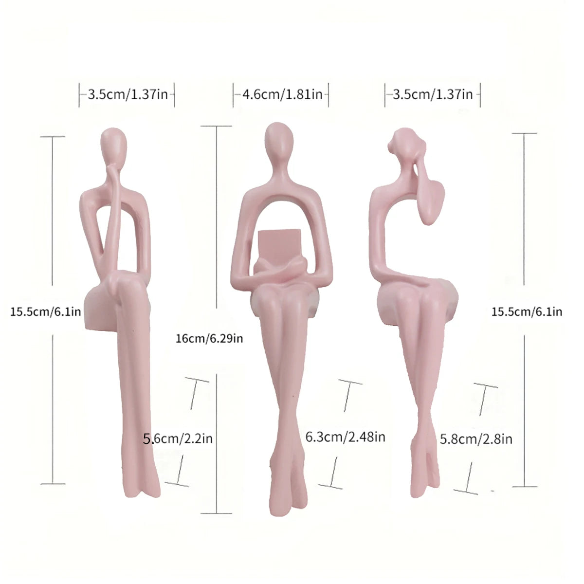 1set,Modern shelf decoration is suitable for home office, living room desktop, philosopher resin statue home decoration