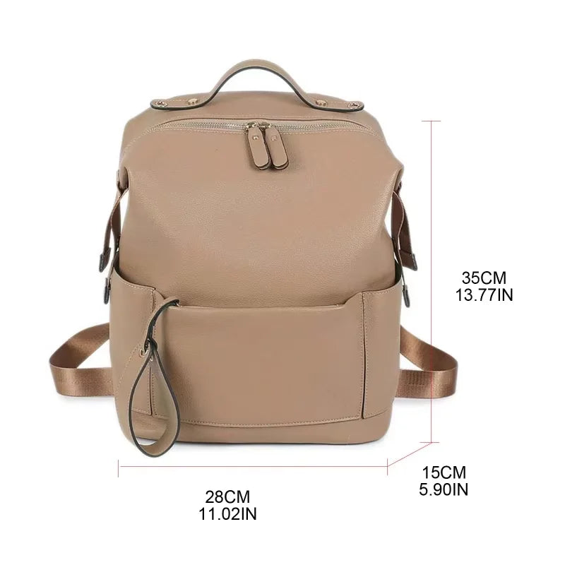 New Fashion Mommy Bag Pu Leather Diaper Backpack Bag with Changing Pad Baby Organizer Baby Nappy Bag Mummy Daddy Backpack