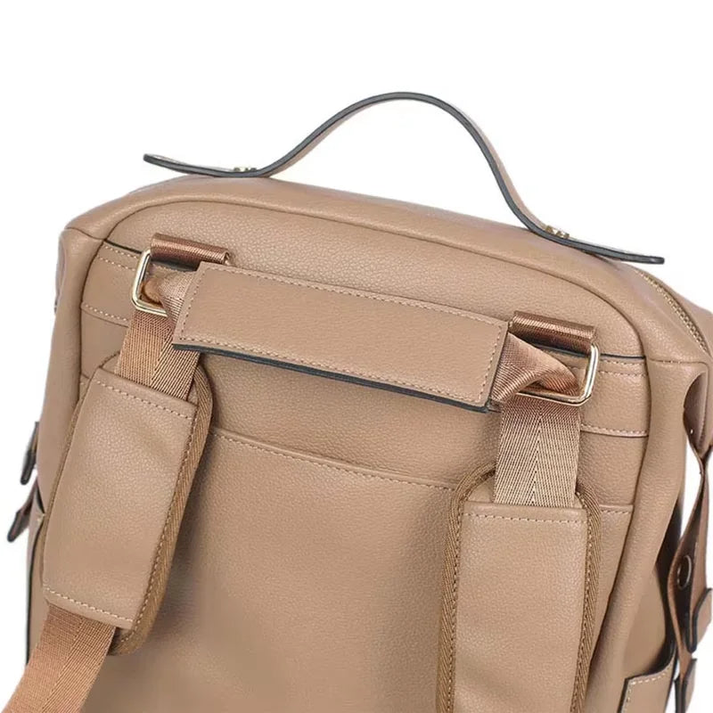 New Fashion Mommy Bag Pu Leather Diaper Backpack Bag with Changing Pad Baby Organizer Baby Nappy Bag Mummy Daddy Backpack