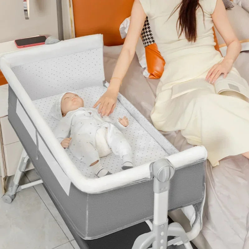 Children's Bed Multi Functional Baby Crib Foldable Height Adjustment Splicing Literas Infantiles Bedroom Children Furniture