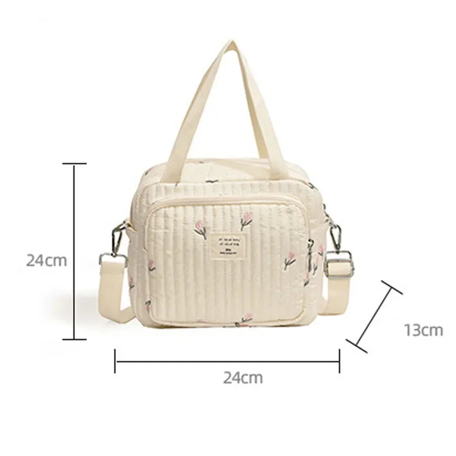 Mommy Bag Cute Embroidered Fashion Mom Handbag Baby Diaper Storage Bags Portable Large Capacity Stroller Organizer Hanging Bag