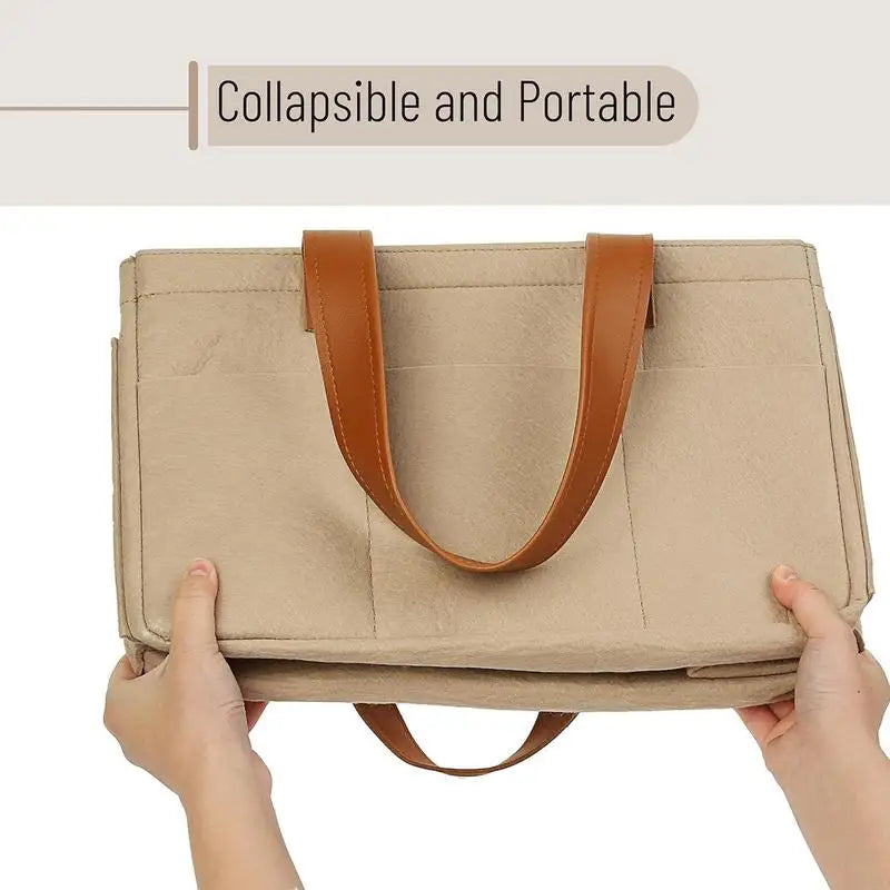 Diaper Organizer Felt Large Capacity Baby Travel Storage Bag Car And Nursery Organizer Travel Diaper Organizer Basket Diaper