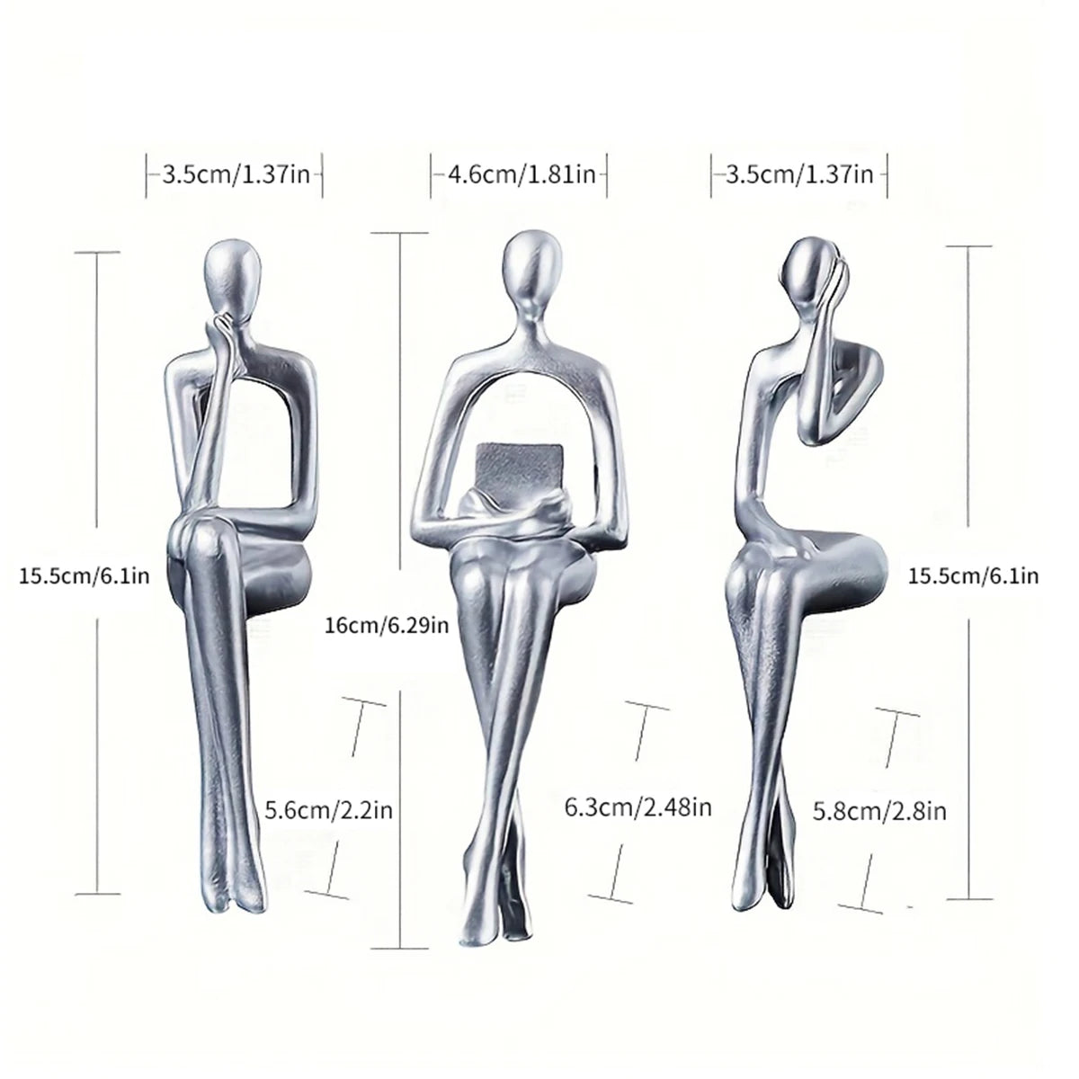 1set,Modern shelf decoration is suitable for home office, living room desktop, philosopher resin statue home decoration