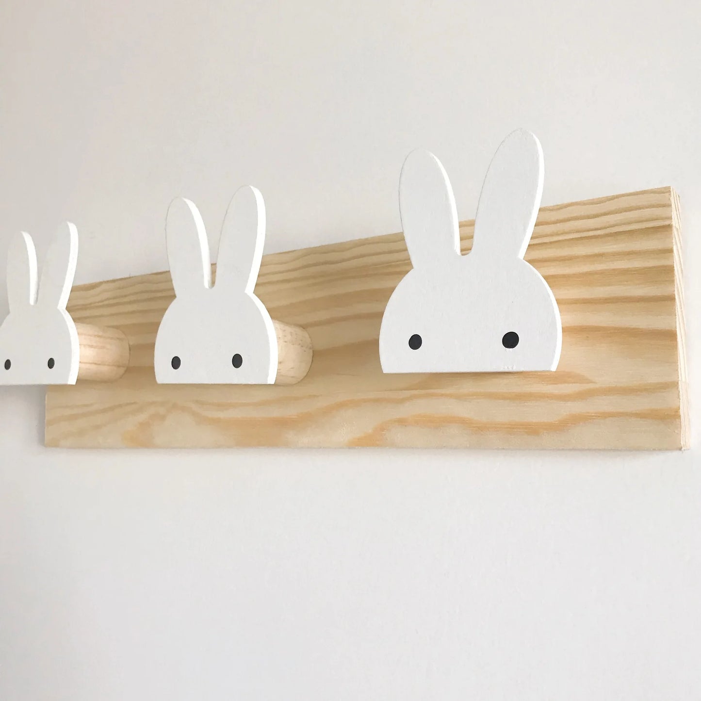 Nordic Style Creative Home Hook Clothes Hanging Children Room Rabbit Solid Wood Storage Racks Bow Clapboard Home Decoration