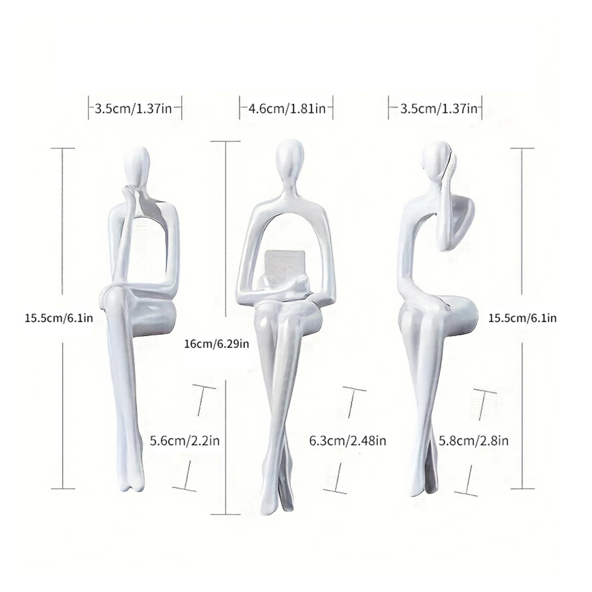 1set,Modern shelf decoration is suitable for home office, living room desktop, philosopher resin statue home decoration