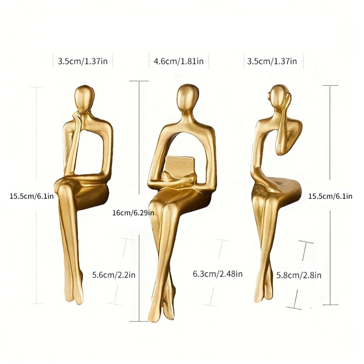 1set,Modern shelf decoration is suitable for home office, living room desktop, philosopher resin statue home decoration