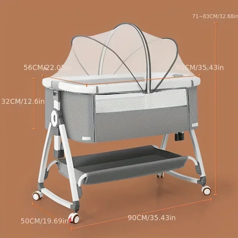 Children's Bed Multi Functional Baby Crib Foldable Height Adjustment Splicing Literas Infantiles Bedroom Children Furniture