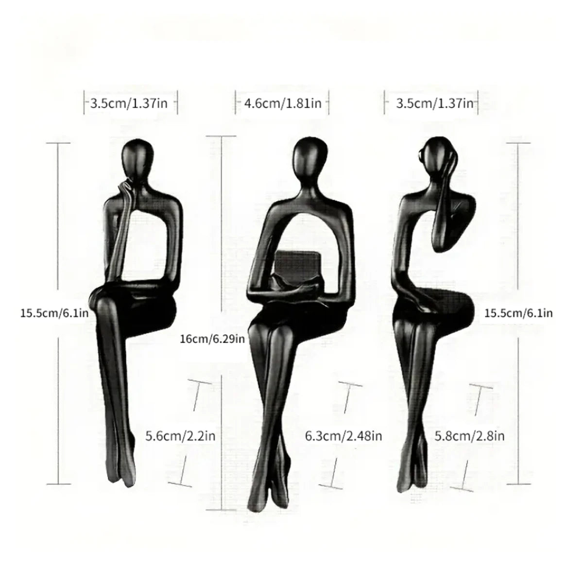 1set,Modern shelf decoration is suitable for home office, living room desktop, philosopher resin statue home decoration